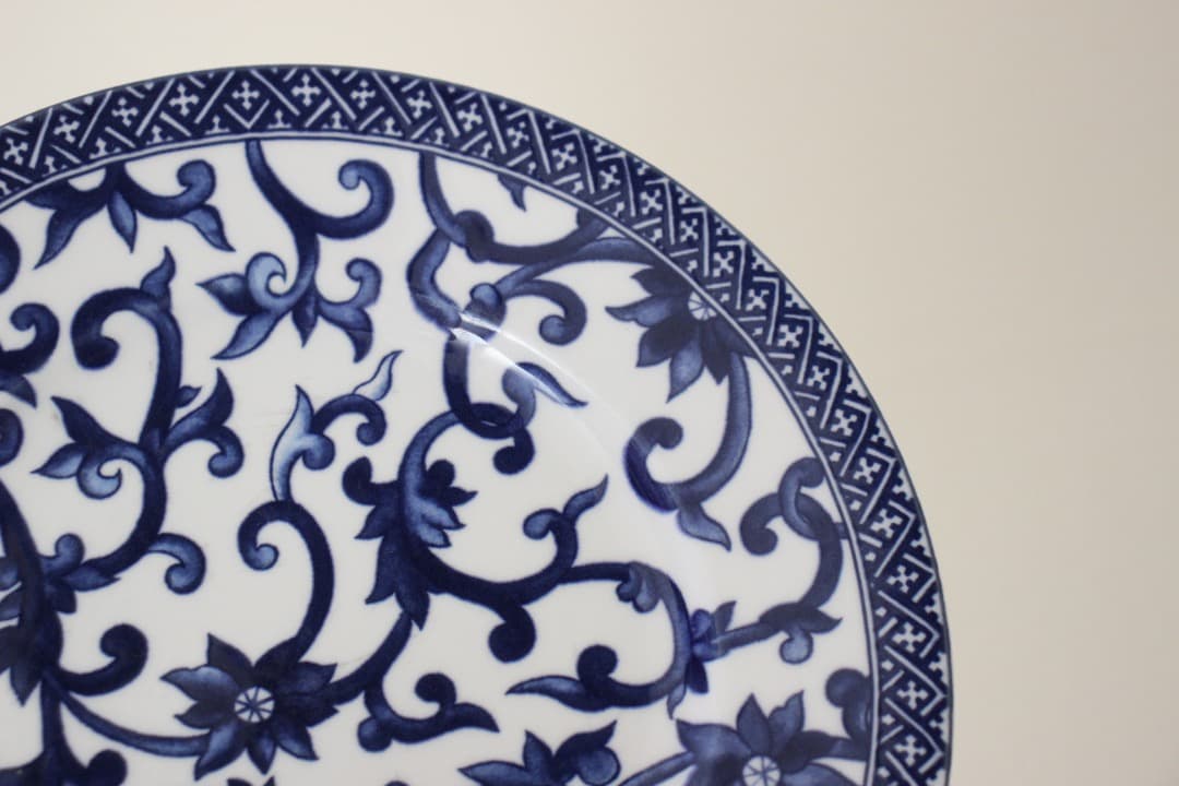 ラルフローレン　マンダリンブルー　２１cmプレート　ペア