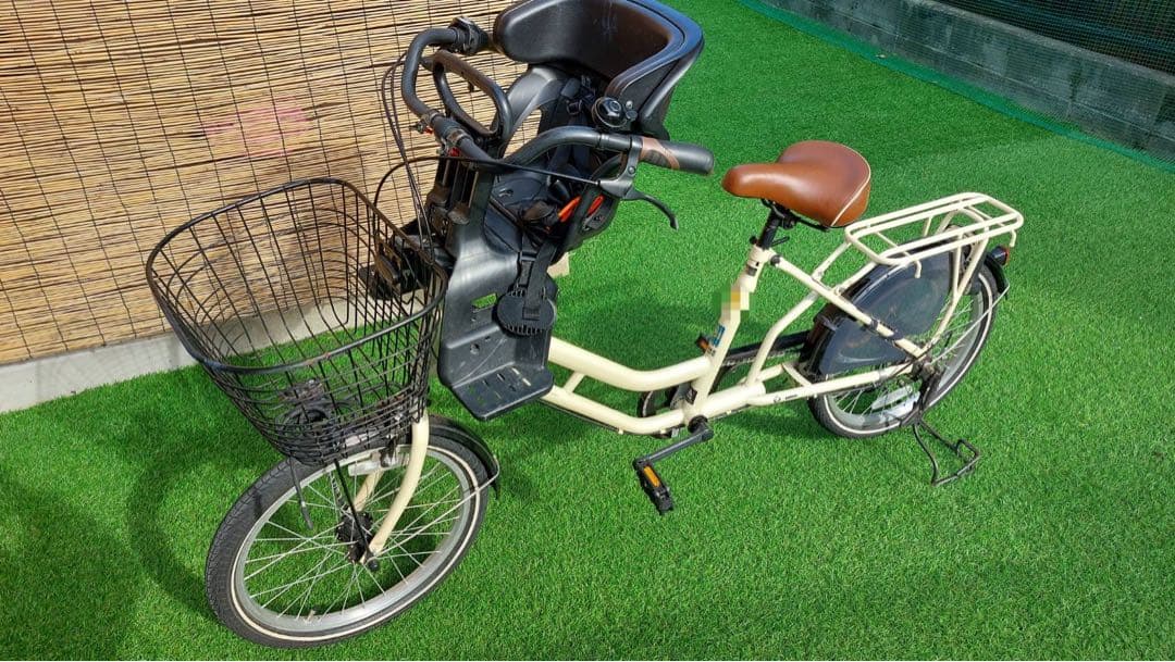 直接取引限定！　チャイルドシート付　自転車　美品　山口県　アイボリー