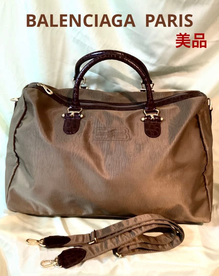 BALENCIAGA / バレンシアガ ボストンバッグ BBロゴ ストラップ付き