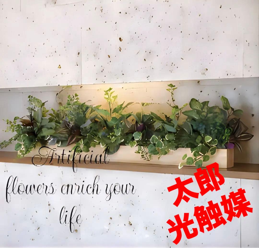 光触媒　人工観葉植物　ウォールグリーン　フェイクグリーン　ウッドボックスDXaj