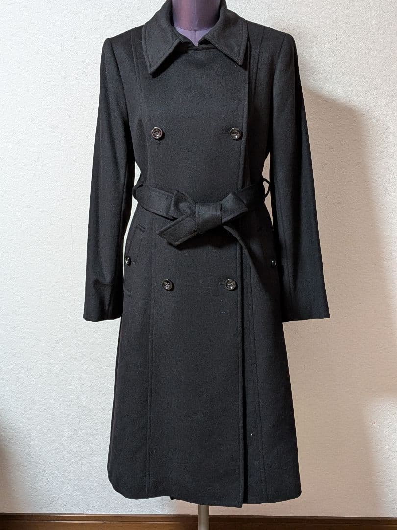 カシミヤ100% ダブルブレスト ロングコート
