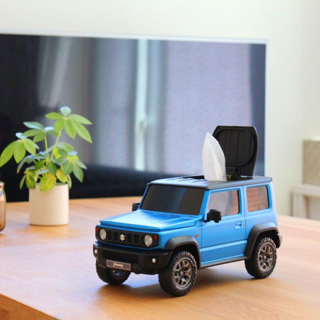 【限定品新品】ジムニー シエラ型ティッシュケース ブルーメタリック トート付