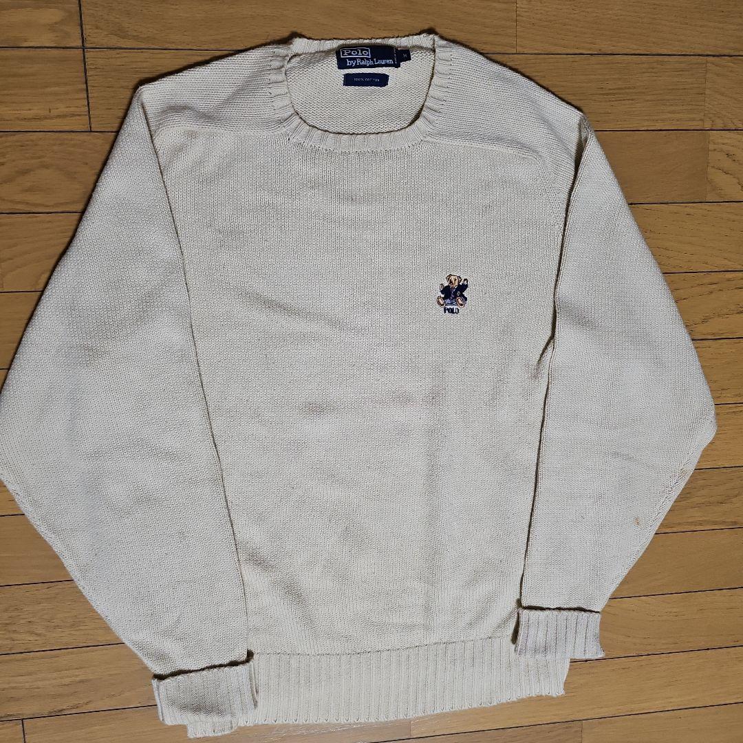 ★Polo by Ralph Lauren ポロベア刺繍 ニット（クリーム色）