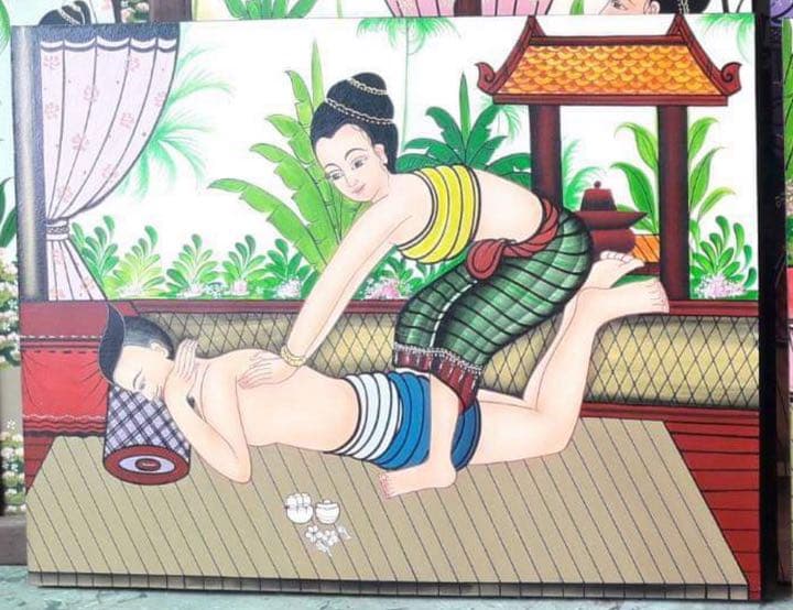 タイ古式マッサージ絵　壁掛け絵