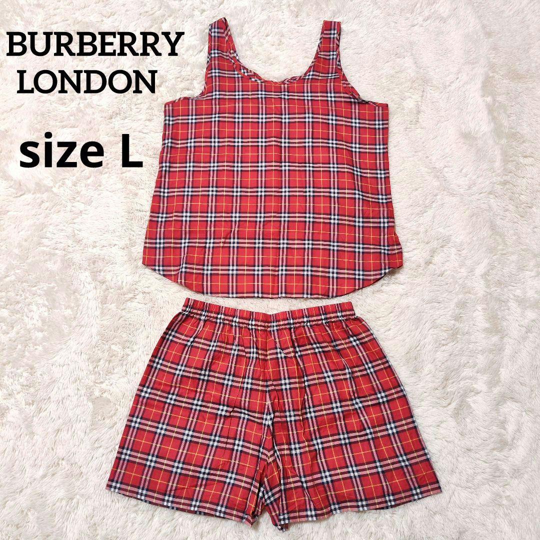 バーバリー ロンドン トップス ショートパンツ セットアップ チェック 赤