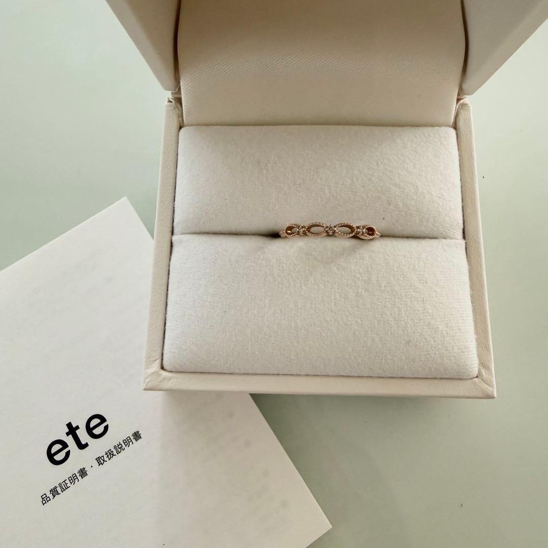 ete レイヤード レースブラウンダイヤリング