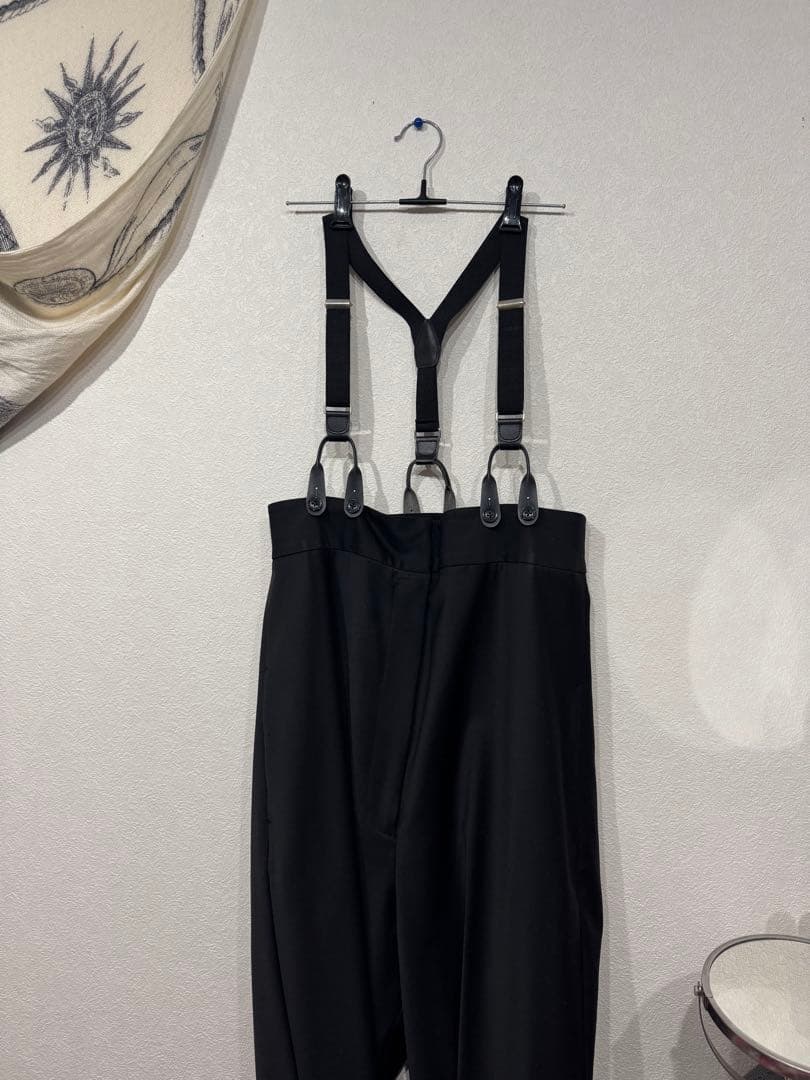 H BEAUTY&YOUTH トロピカルハイウエストサスペンダーパンツ