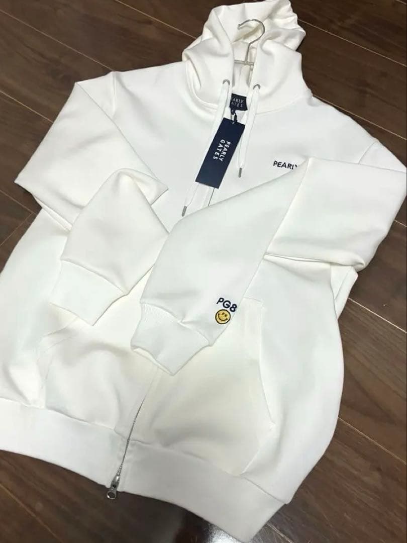 新品タグ付き PEARLY GATES フルジップ パーカー ホワイト 5