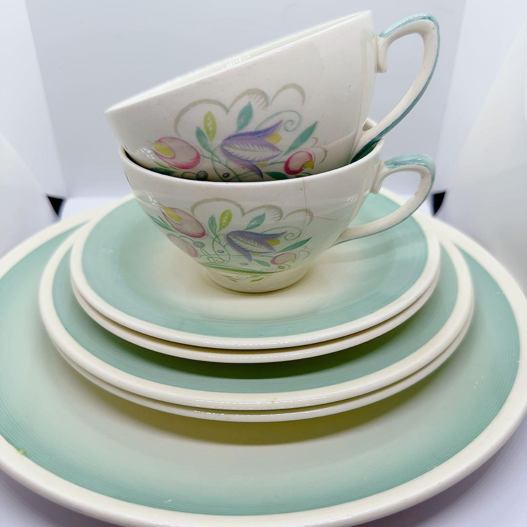 スージークーパー　ドレスデンスプレイ　トリオセット x2 大プレート　全7品