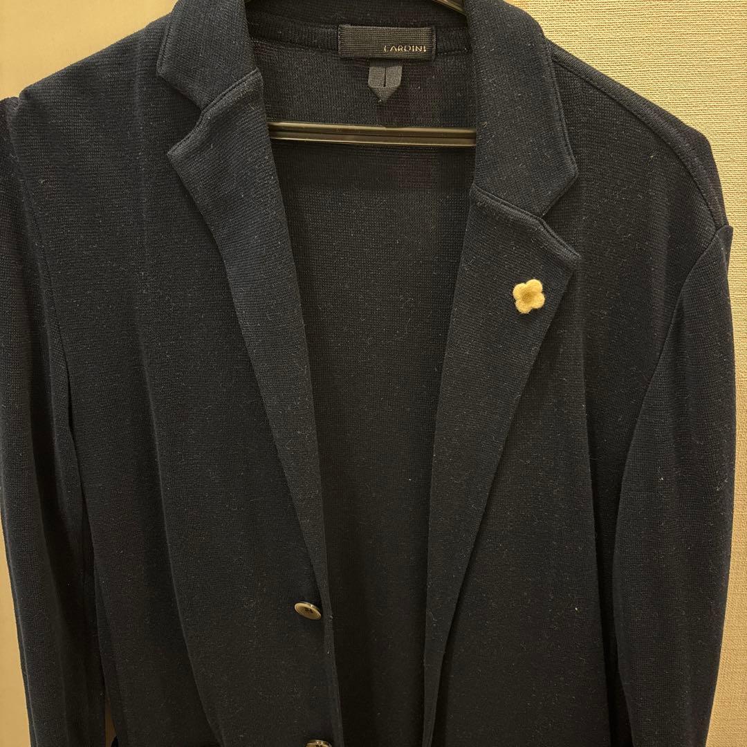 Lardini ネイビー ブレザー風カーディガン