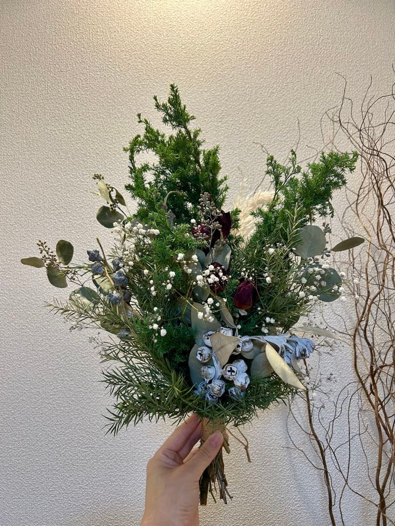 コニファー　スワッグ　冬　クリスマス　グリーン