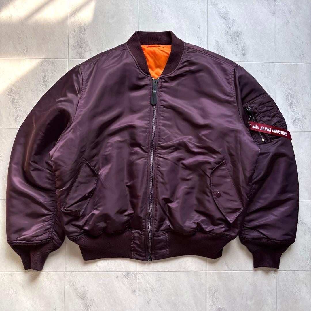 【希少カラー】アルファ MA-1 フライトジャケット ボルドー XLサイズ 短丈