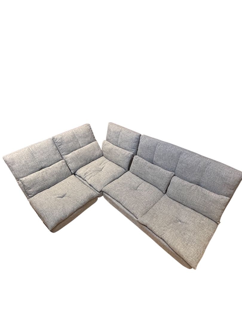 グレー L字型ソファ クッション　高圧スチーム洗浄除菌済み　関東圏限定送料無料