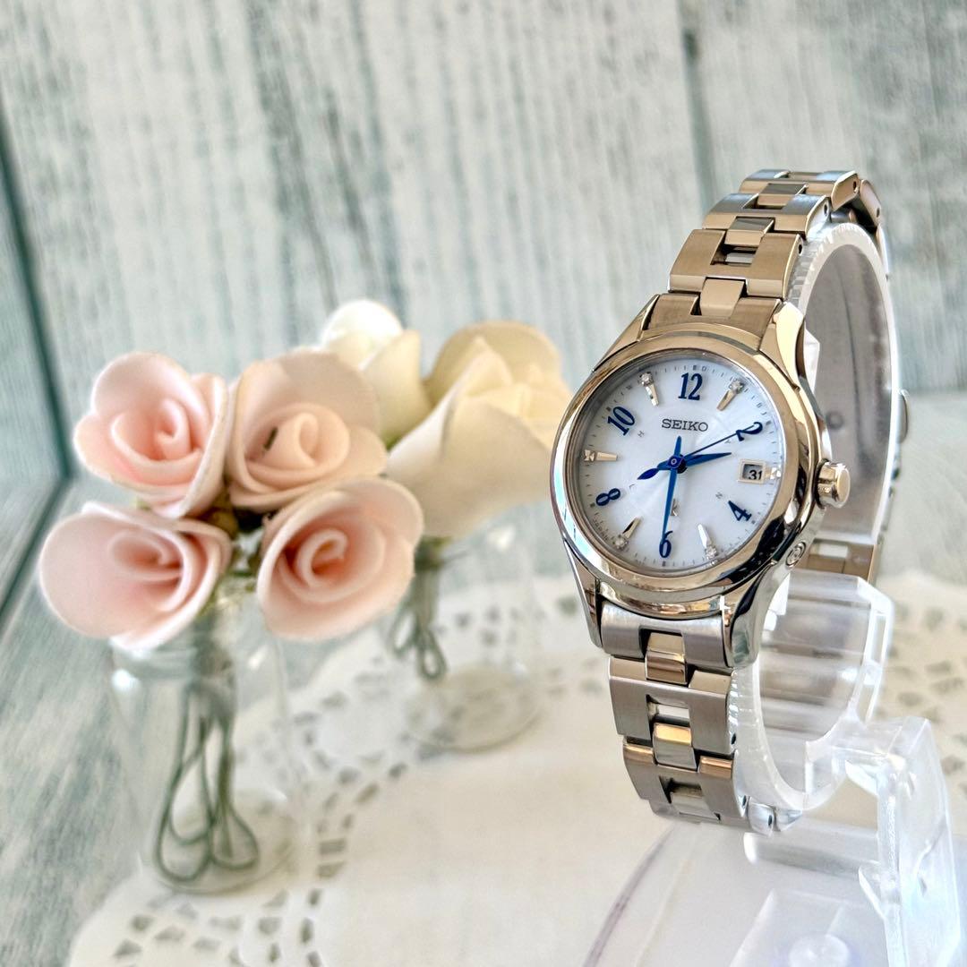 【希少】SEIKO ルキア 腕時計 1B22-0AX0 電波ソーラー 青調