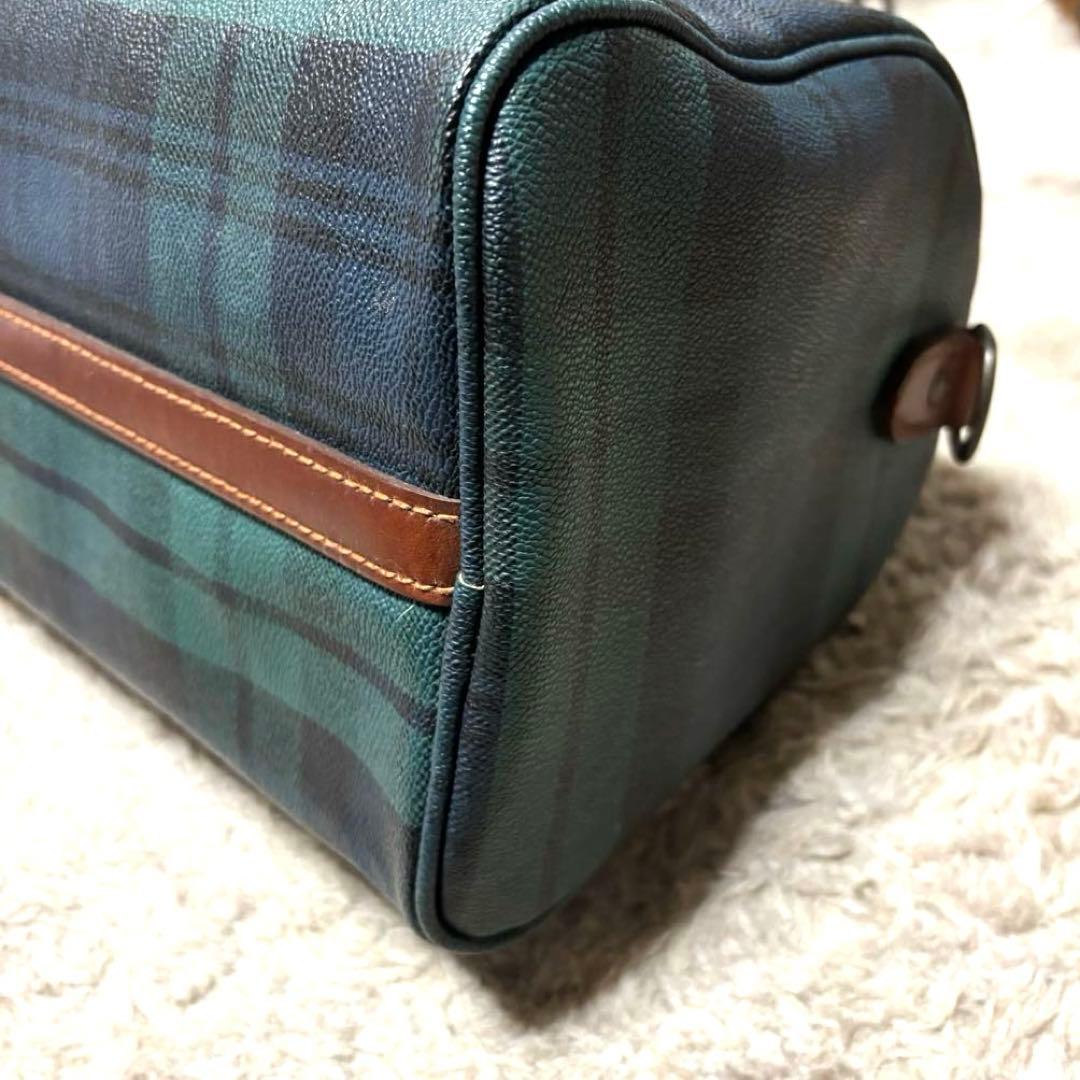 ポロラルフローレン ミニボストンバッグ ブラックチェック柄 ハンドバッグ