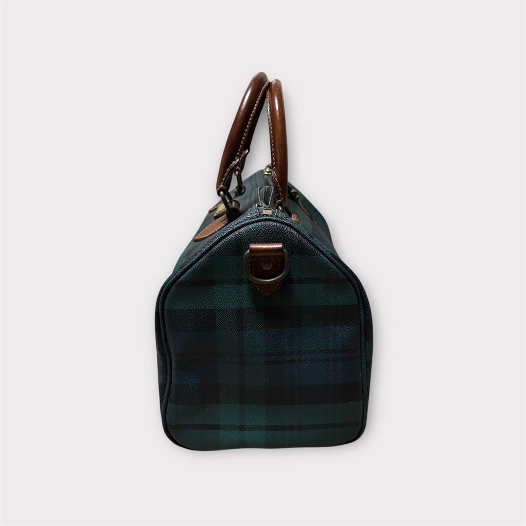 ポロラルフローレン ミニボストンバッグ ブラックチェック柄 ハンドバッグ