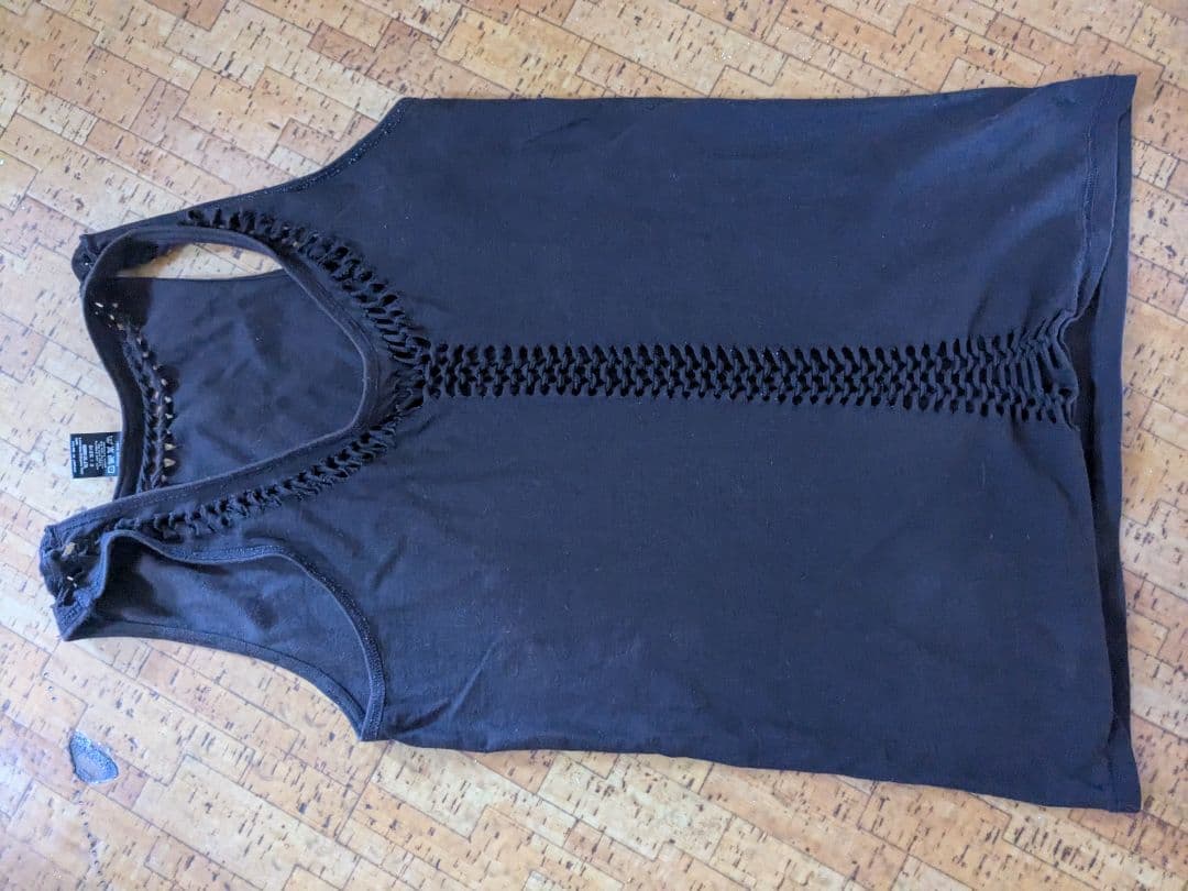 ナンバーナイン　編み込みタンクトップ　ダークブラウン