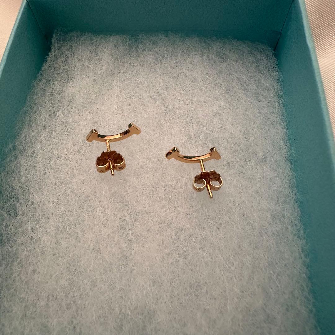 Tiffany ティファニーT スマイル ミニピアス ローズゴールド