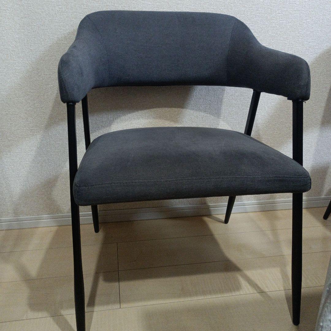 ニトリ　肘付きダイニングチェア(イジー2 GY)　2脚セット