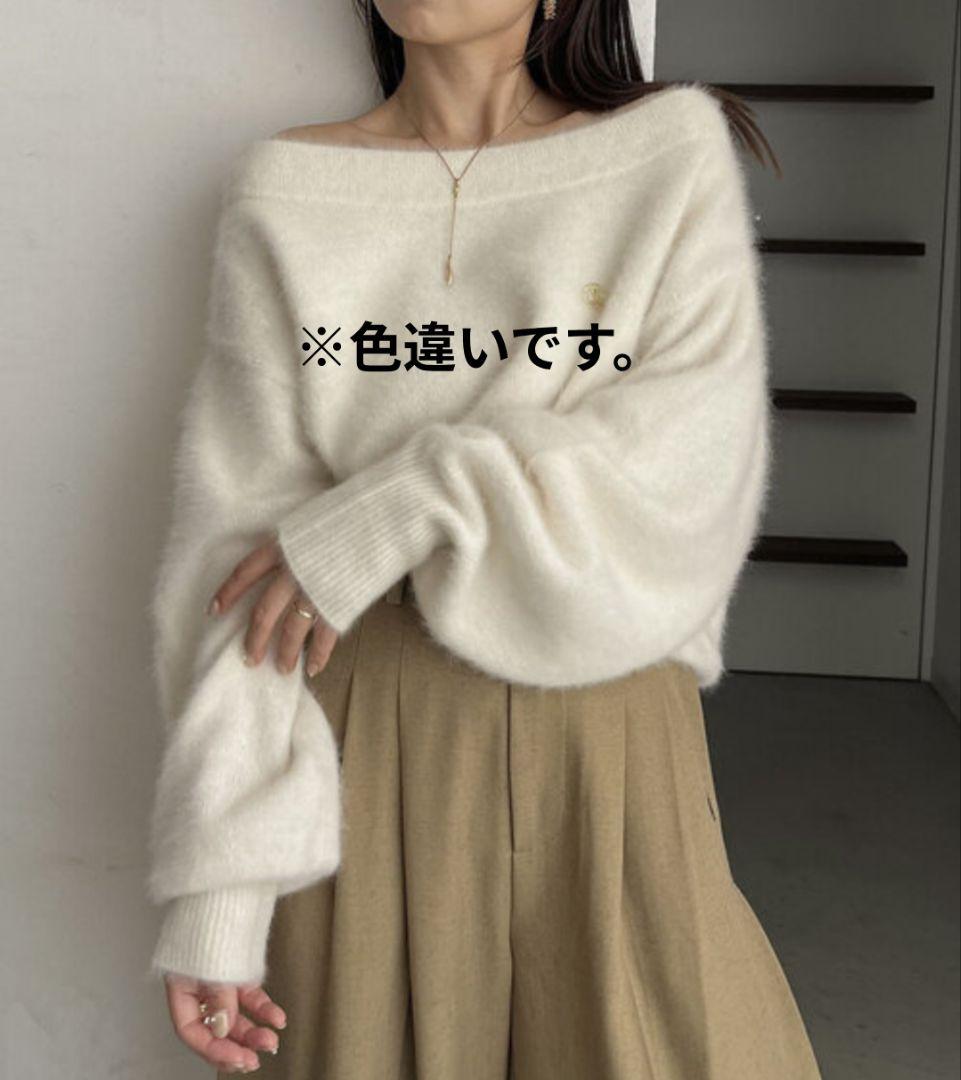 極美品✨️foxカシミアボートネックニット　カプリシュレマージュ　ネイビー