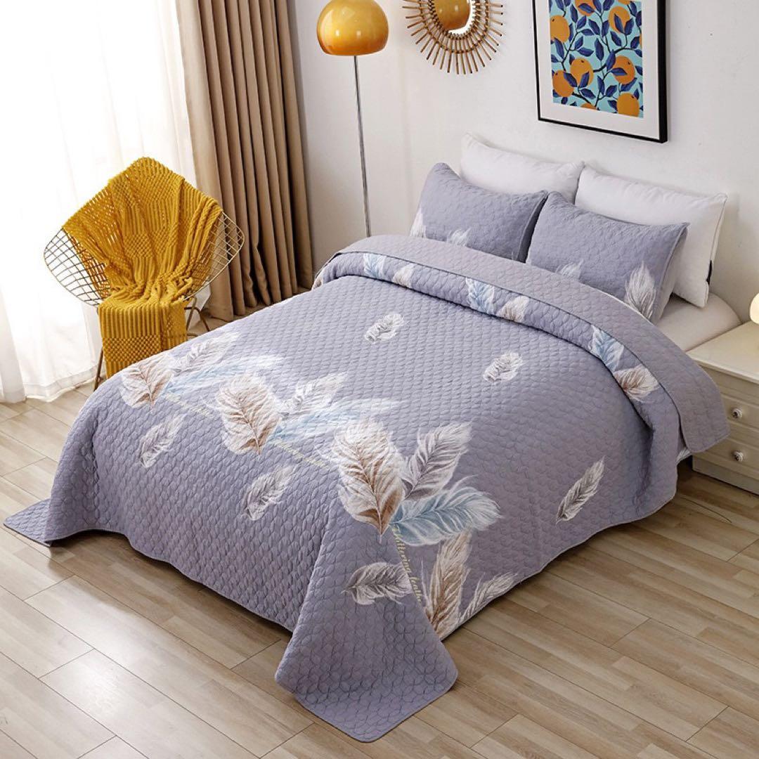 キルトベッドカバー3点セット綿マルチカバー キルティング 229