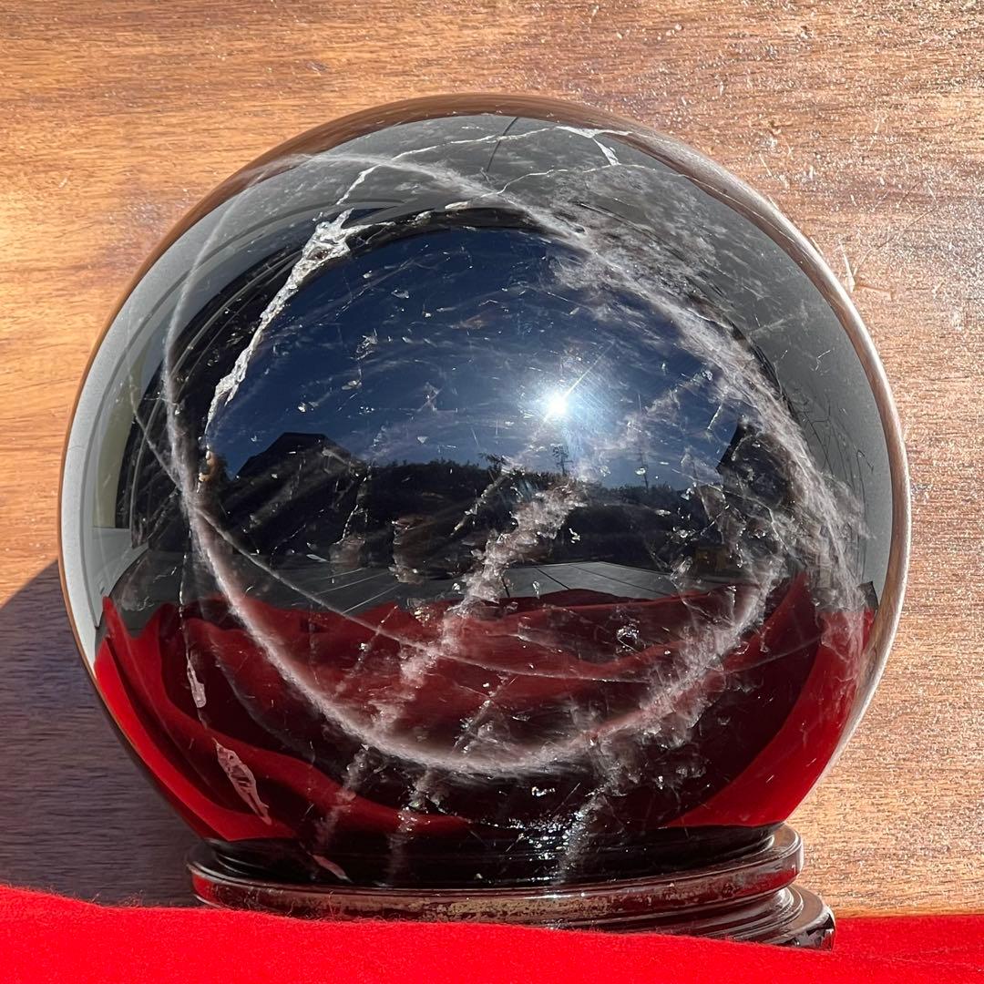 超極大17.76kg‼️極上の逸品✨漆黒の究極パワー✨モリオン 丸玉 天然石 原石