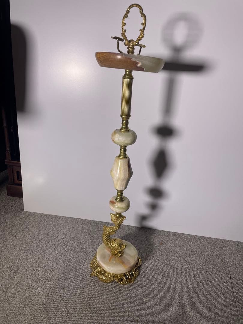 ハリウッドリージェンシー オニキス 真鍮 灰皿 スタンド ヴィンテージ