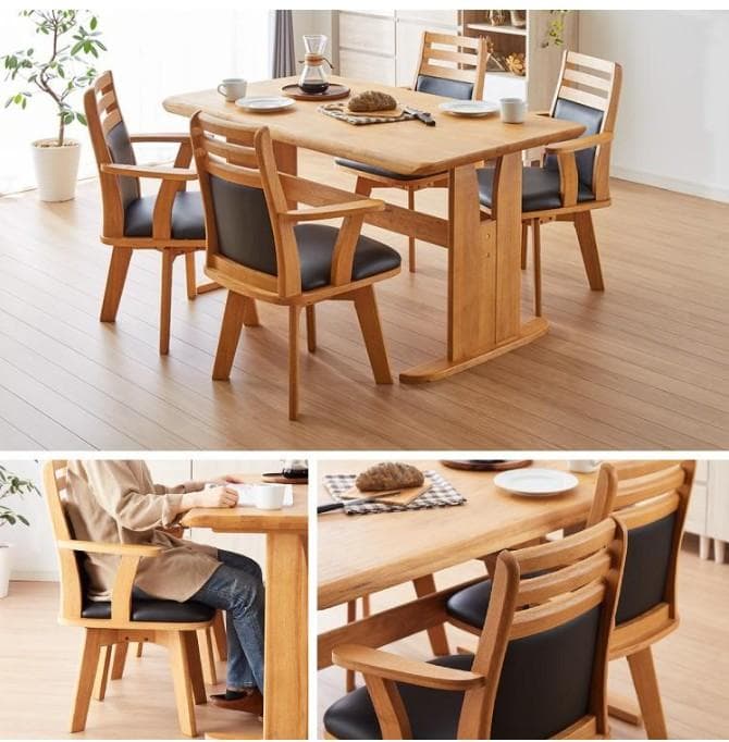 CD DC CB　1脚　ダイニングチェア　アームチェア肘付　ブラウン＊ブラック