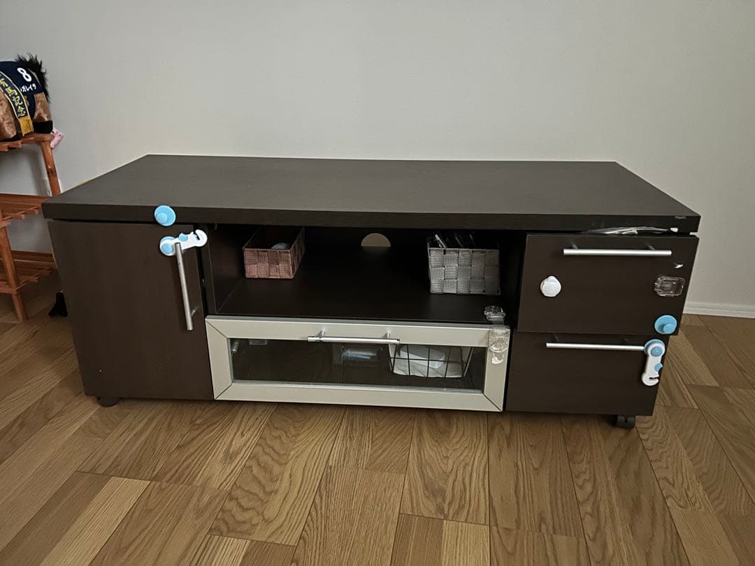 ダークブラウン テレビ台 引き出し付き