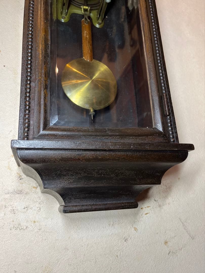 ユンハンス　小型R型　柱時計　古時計　振り子　レトロ　ゼンマイ　精工舎　ボンボン