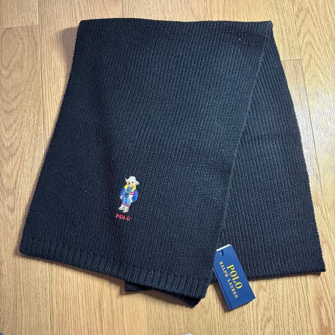 【未使用品】ポロラルフローレン ポロベア カウボーイハット マフラー ブラック
