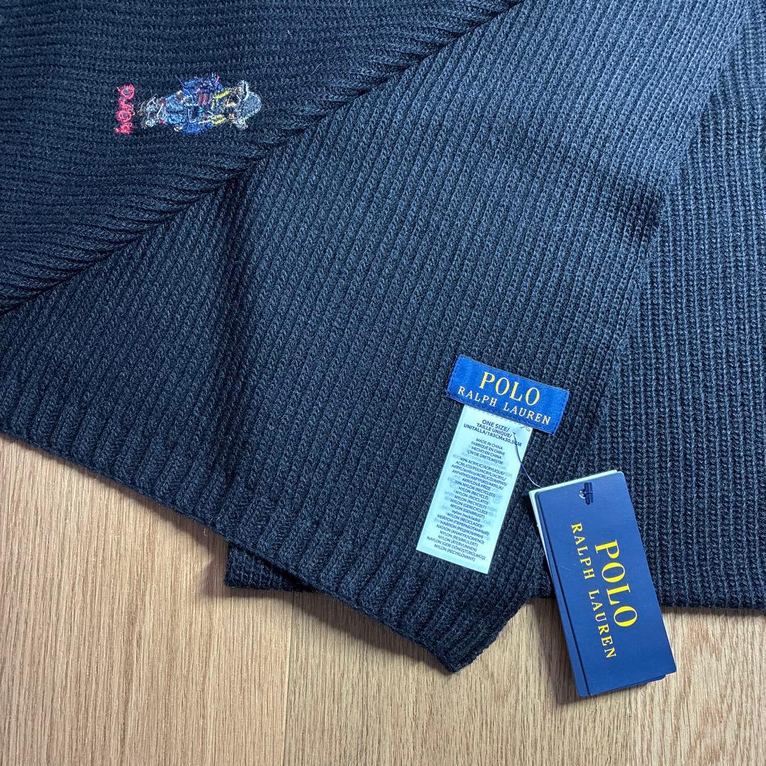 【未使用品】ポロラルフローレン ポロベア カウボーイハット マフラー ブラック