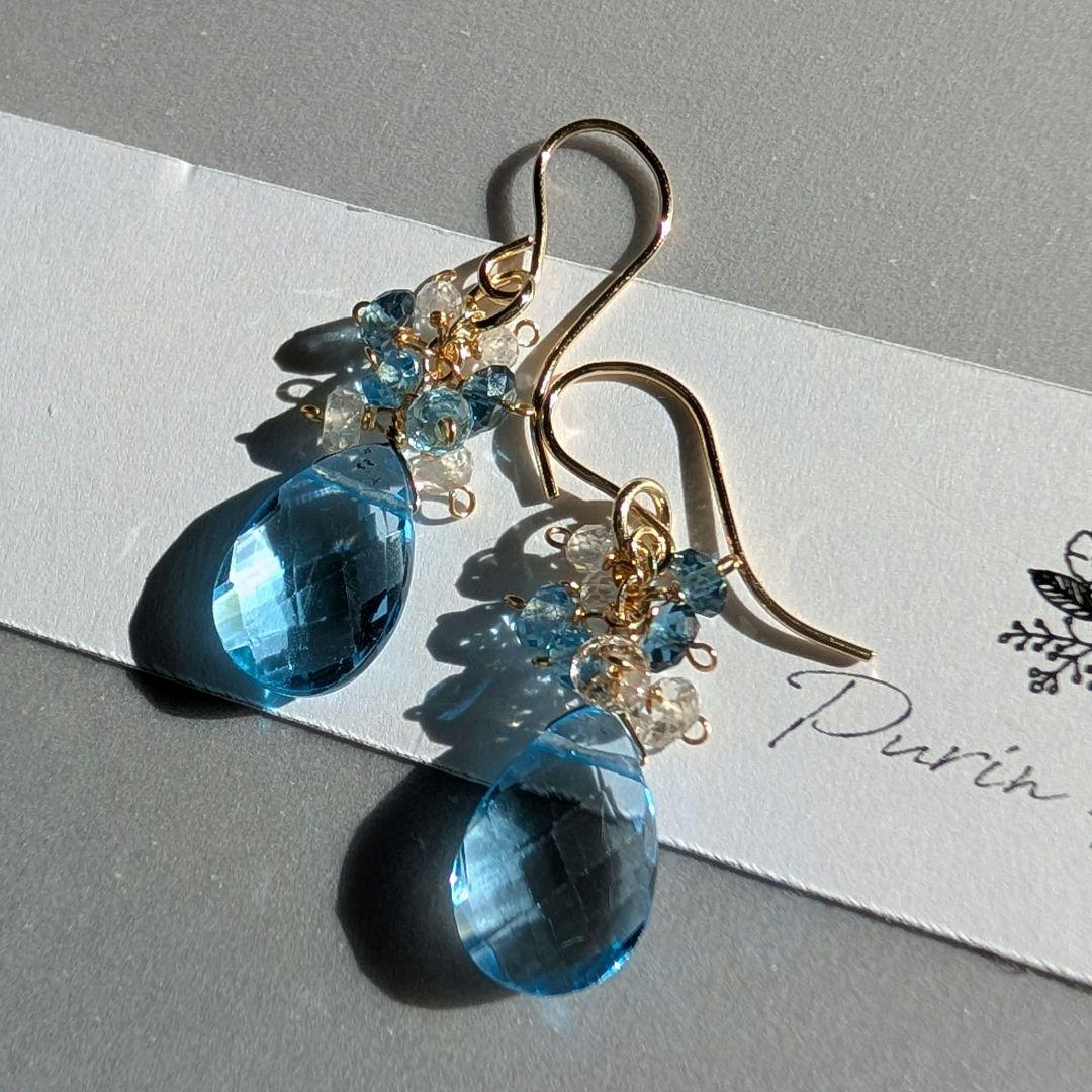 高品質✧︎スイスブルートパーズ ピアス