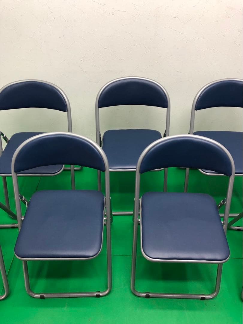 ☆引き取り限定販売☆折りたたみ椅子　8脚セット　紺