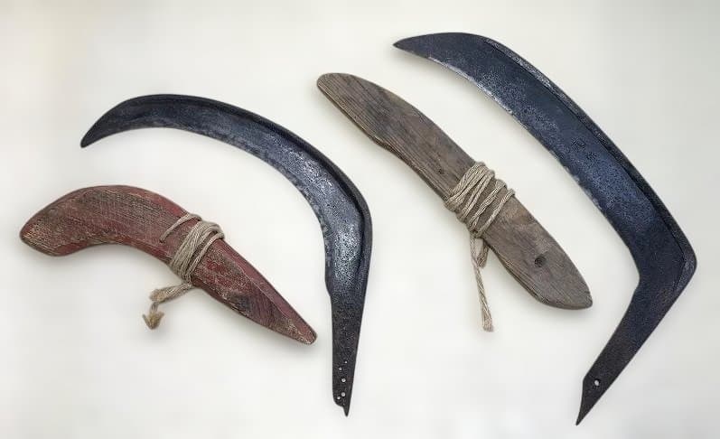 山樵道具 造林鎌 刃のみ 2枚セット 草刈かま 刻印 山師 鍛冶