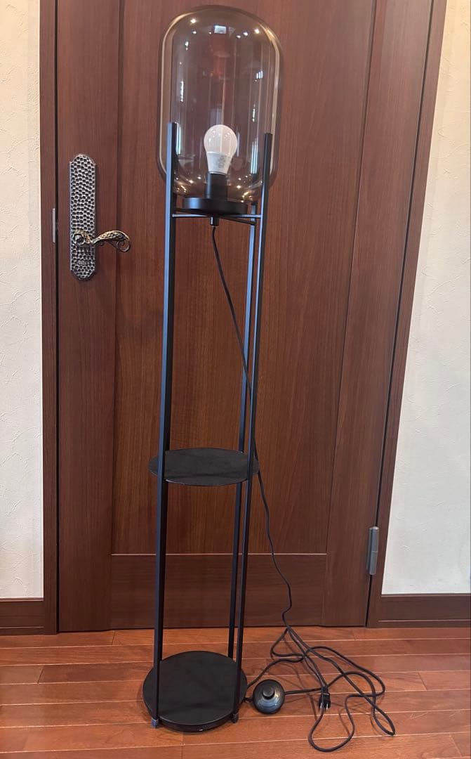 フロアスタンド ブラック ガラスシェード