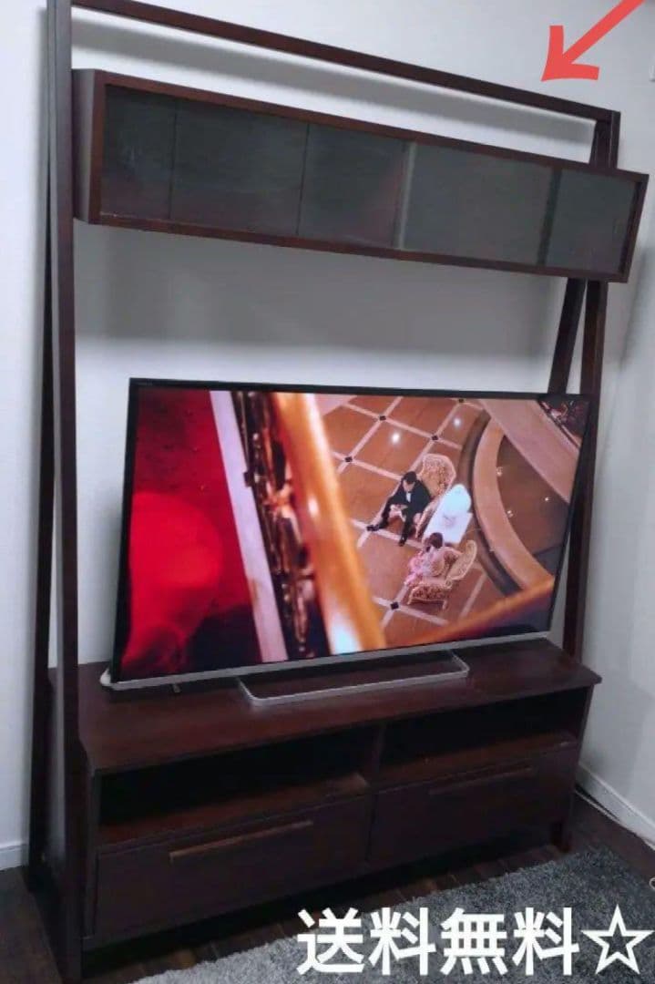 組み立て済　収納付きテレビ台　リビングインテリア【希少レア】