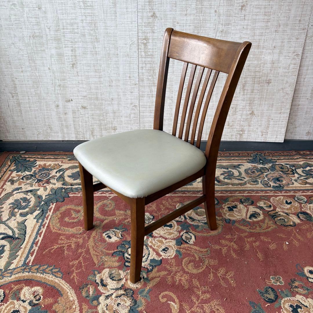 ① 昭和レトロ カリモク ダイニングチェア 木製椅子 古家具 グレー ビンテージ
