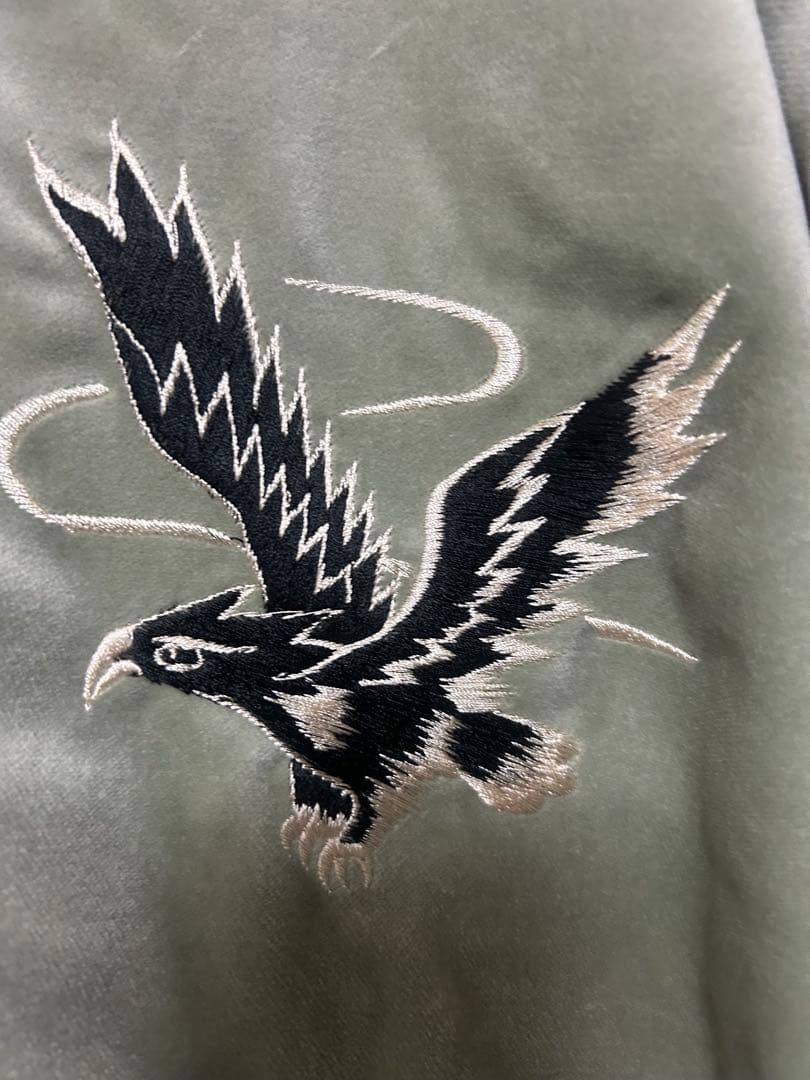 新品未使用　テーラー東洋　別珍　スカジャン　ブラックイーグル×ジャパンマップ