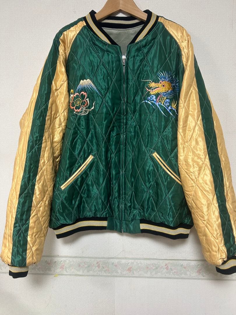 新品未使用　テーラー東洋　別珍　スカジャン　ブラックイーグル×ジャパンマップ