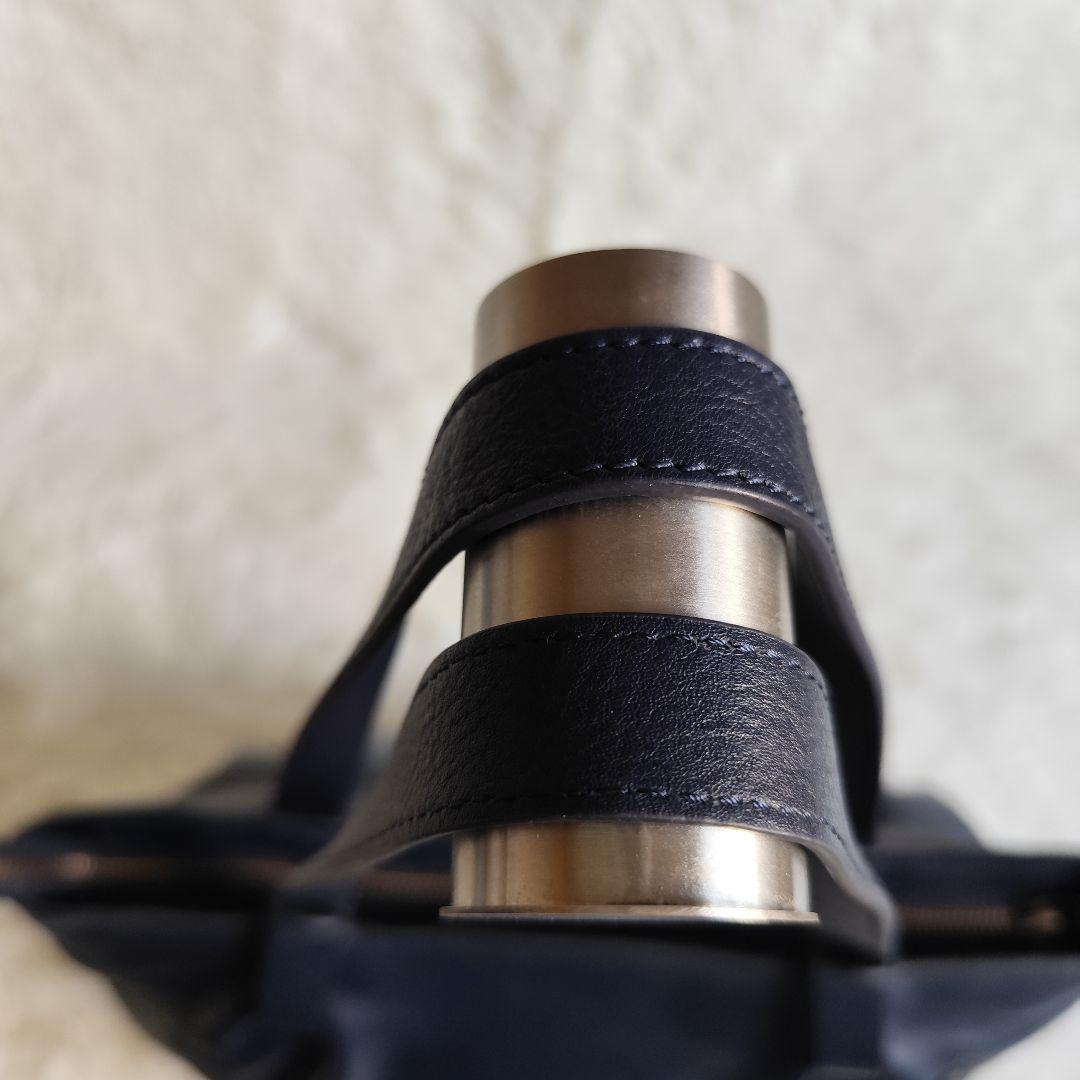 マザーハウス 本革 レザートートバッグ ネイビー A4収納可 肩掛け