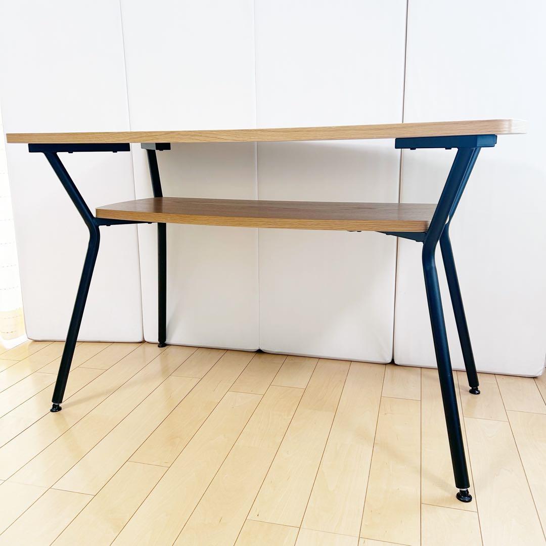 東谷　センターテーブル　ダイニング　天然木　オーク　アイアン脚　幅110 極美品