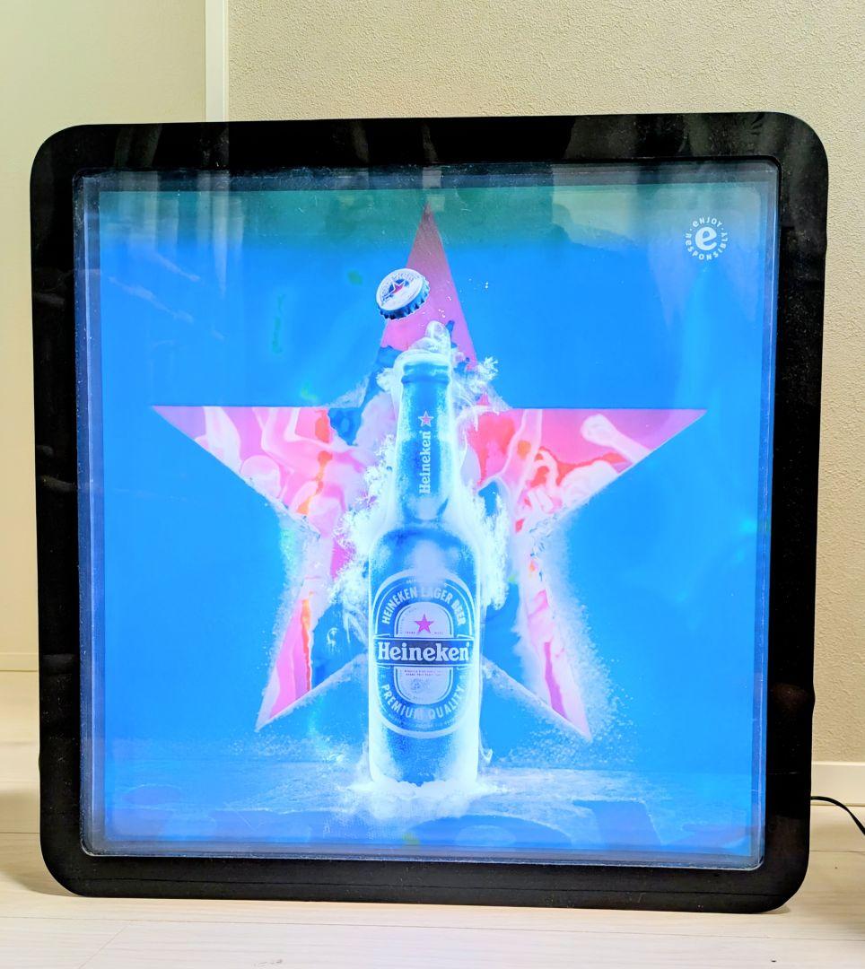 Heineken バックライト　ディスプレイ ネオン　看板　バー　パブミラー