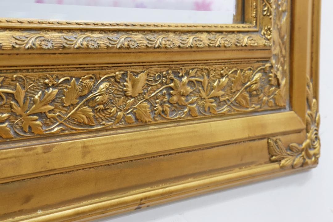 ヴィンテージ クラシカル ゴールド 壁掛け ミラー 鏡 額