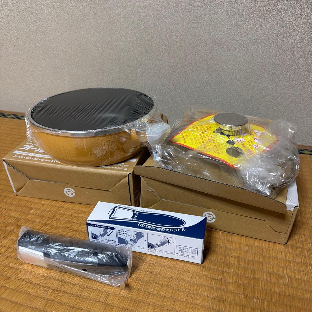 未使用 アサヒ軽金属 オールパンゼロ 22cm ガラス蓋