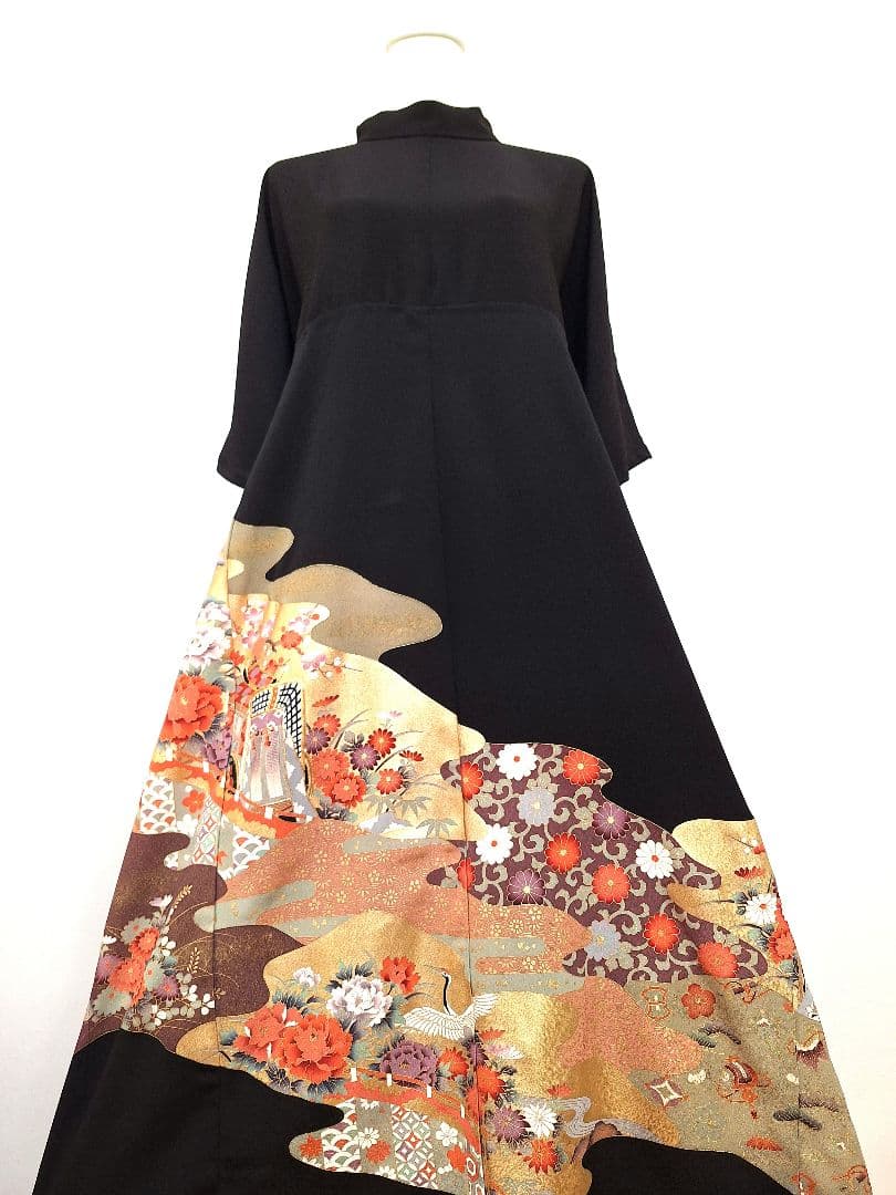 着物リメイクワンピース3691