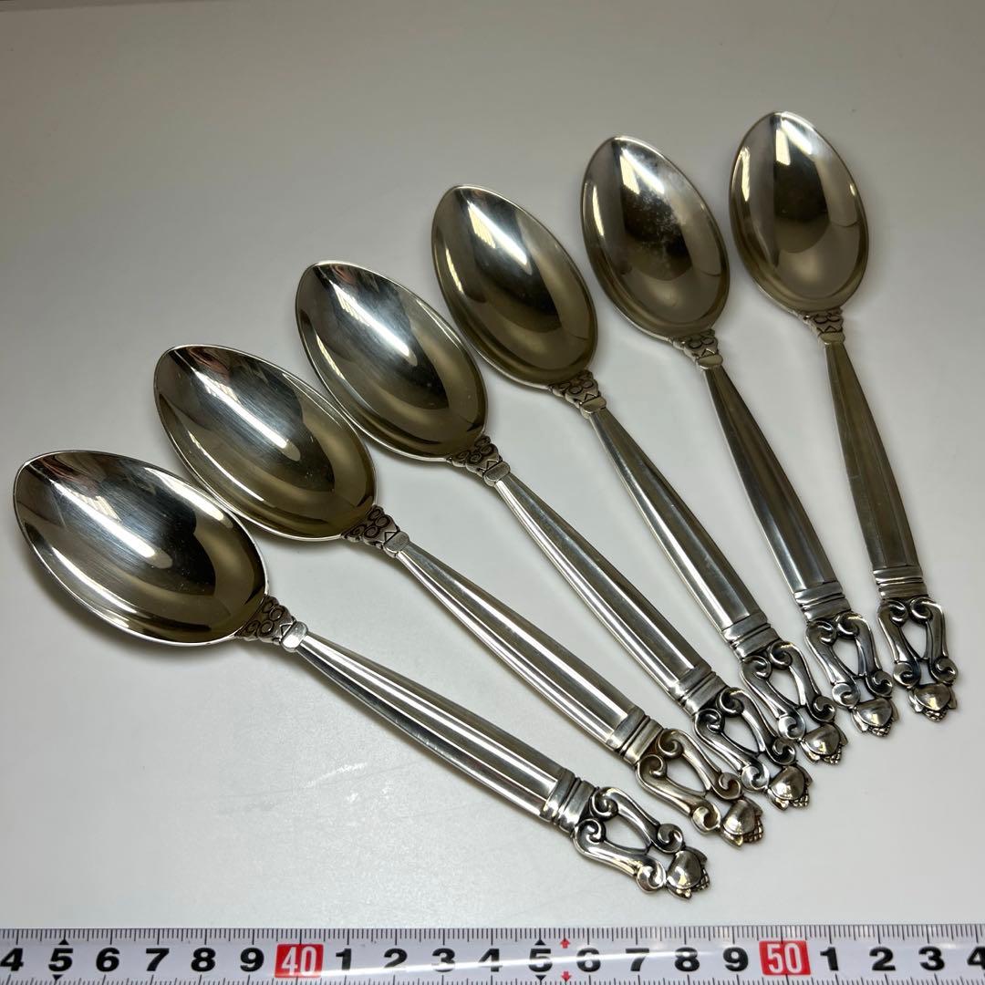 ジョージ ジェンセン エコーン 925sterling ディナースプーン 6本