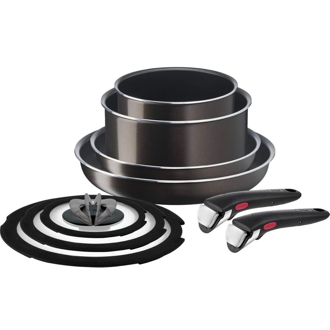 【ガス火専用】ティファール 取っ手のとれる 鍋 フライパンセット 9点セット