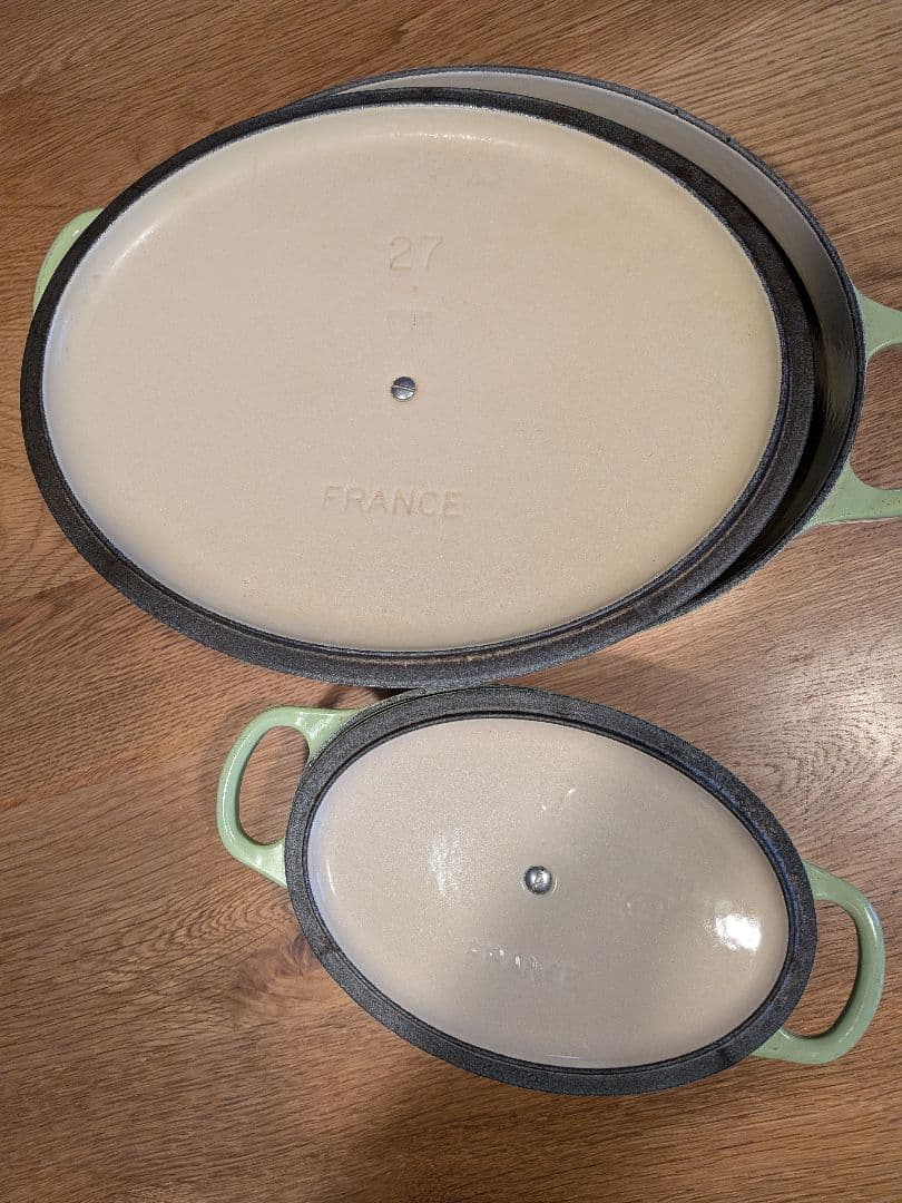 LE CREUSET ホーロー鍋セット グリーン 大小