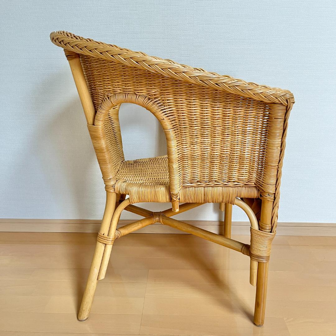 NITORI（ニトリ）ラタンチェア／ナチュラル 北欧風 アームチェア 籐家具